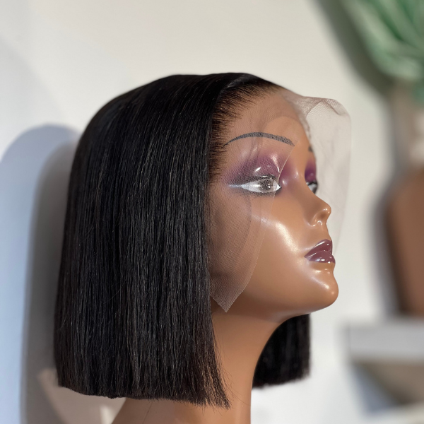 10 inches 13x4 HD Frontal Double Drawn Bob Wig